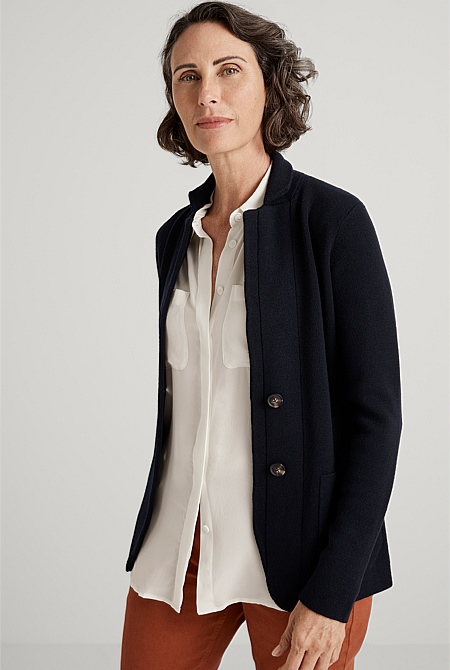 Merino wool blazer womens best sale