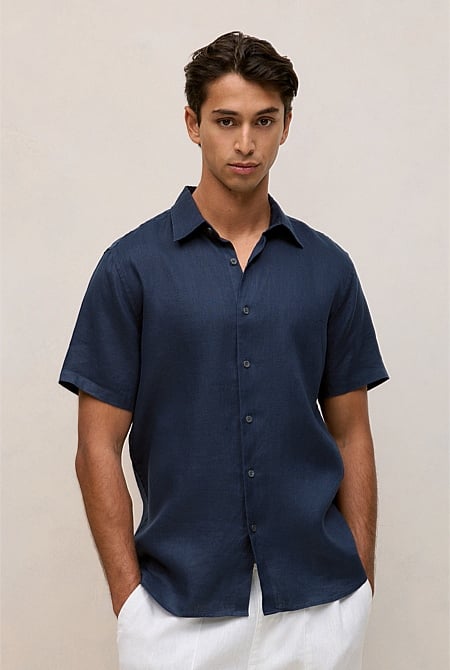 Regular Fit Linen Short Sleeve Shirt