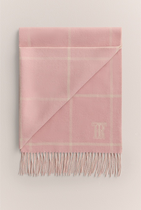 Wool Check Reversible Scarf