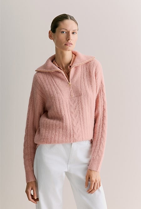 Alpaca Merino Blend Half Zip