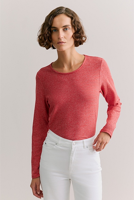 Cotton Ottoman Marle Long Sleeve T-shirt