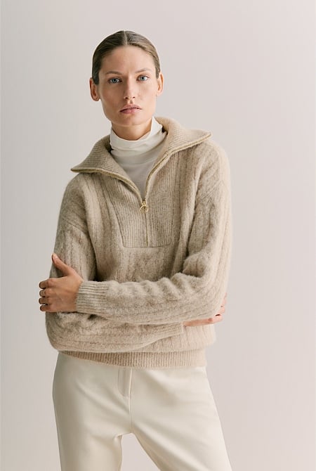 Alpaca Merino Blend Half Zip