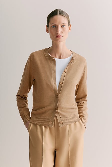 Australian Merino Classic Crew Cardigan