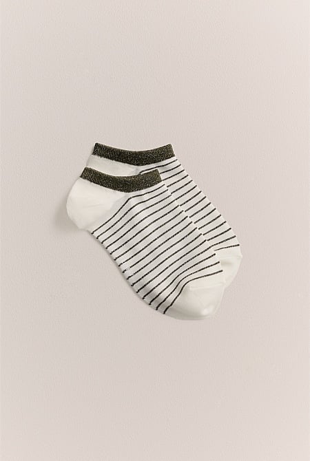Metallic Stripe Low Cut Sock