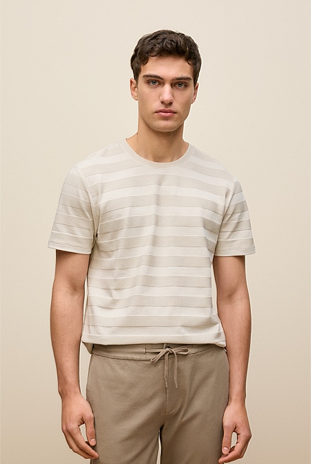 Textured Stripe Crew T-shirt