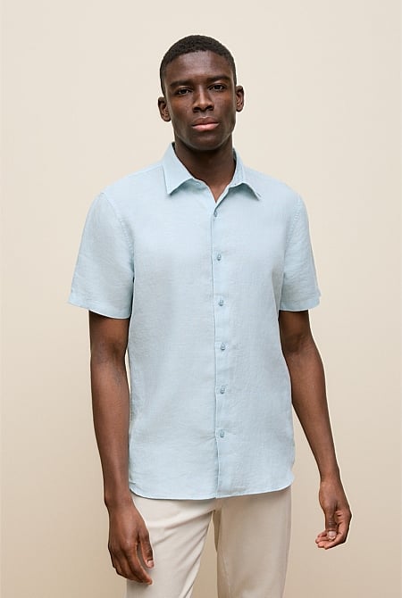 Linen End On End Short Sleeve Shirt