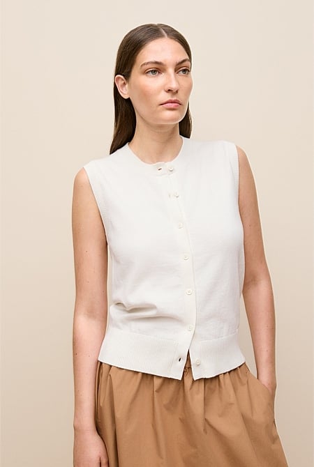 Cotton Cashmere Knit Vest