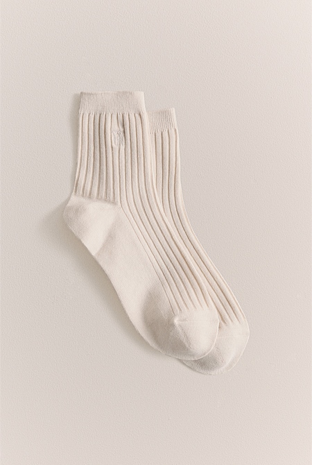 Monogram Rib Crew Sock