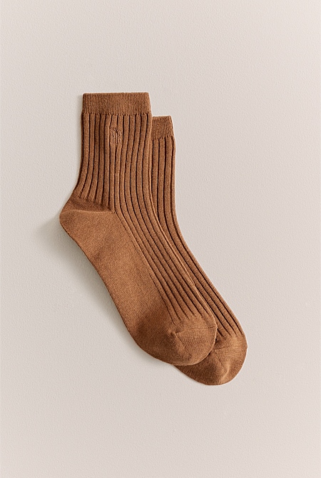 Monogram Rib Crew Sock