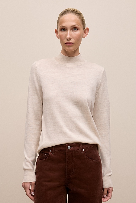 Merino Mock Neck
