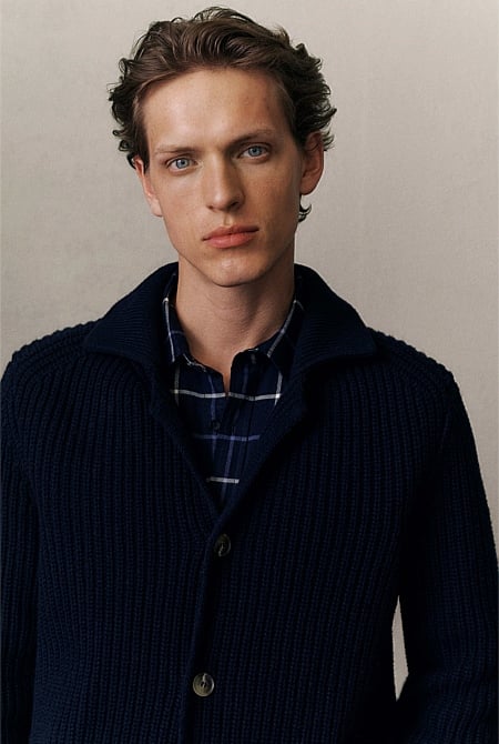 Merino Lapel Cardigan