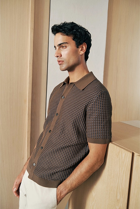 Jacquard Geo Knit Shirt