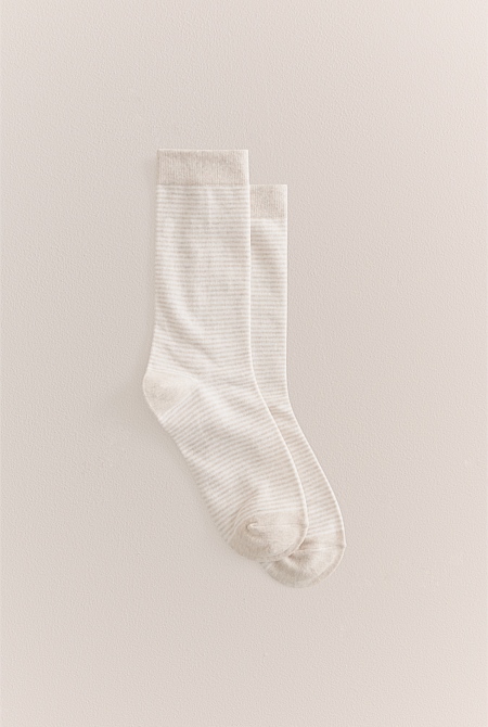 Multi Stripe Crew Sock