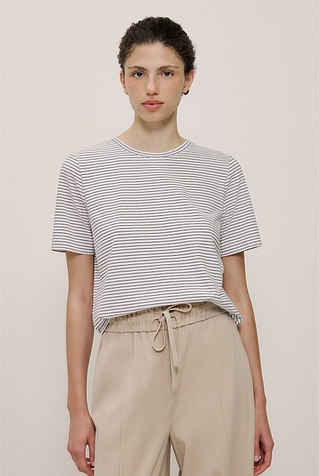 Australian Cotton Mini Stripe T-shirt