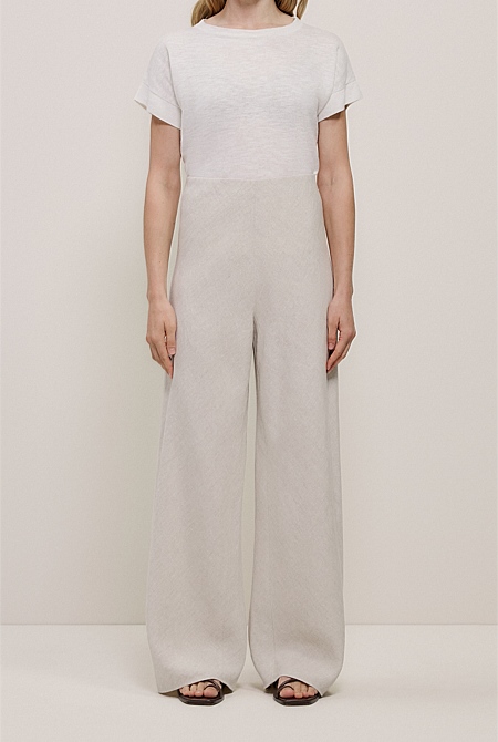 Yarn Dyed Linen Bias Pant