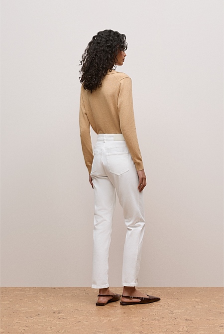 Cotton Blend Boyfriend Jean
