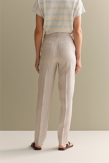 Yarn Dyed Linen Tapered Trouser