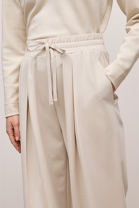 Ponte Drawcord Wide Leg Pant