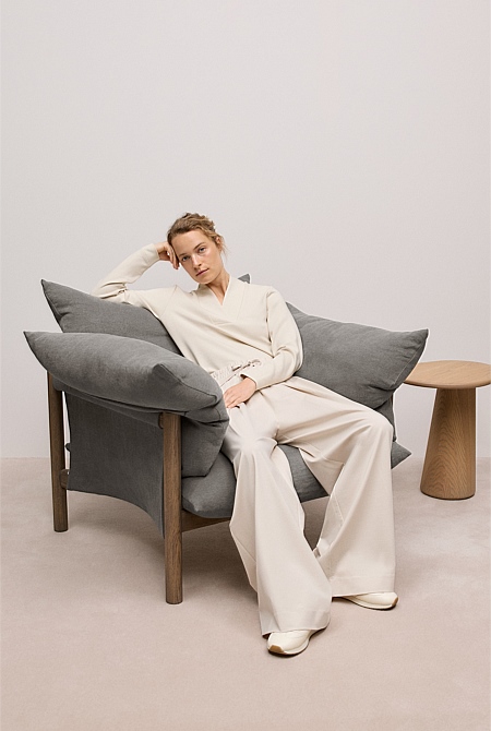 Ponte Drawcord Wide Leg Pant
