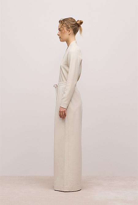 Ponte Drawcord Wide Leg Pant