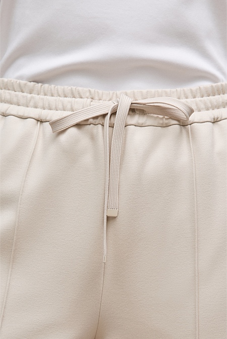 Ponte Pintucked Wide Leg Pant