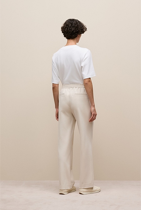 Ponte Pintucked Wide Leg Pant