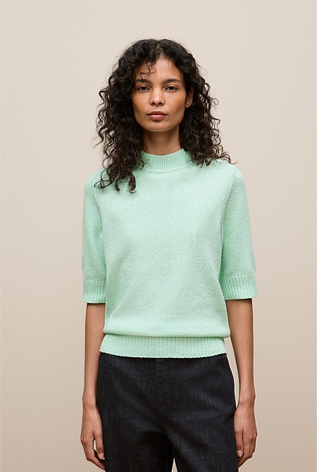 Boucle Mock Neck