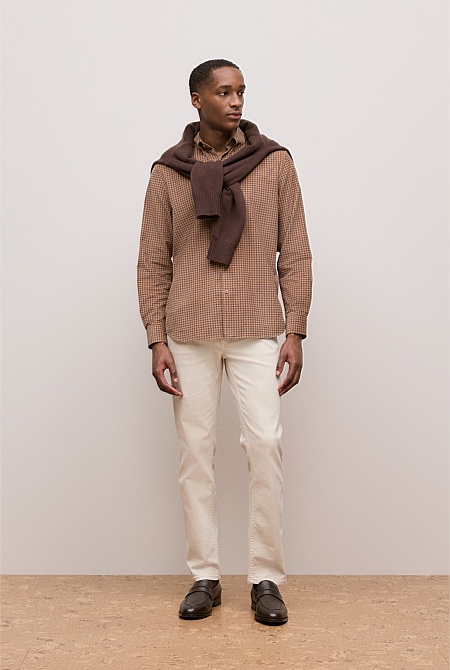 Regular Fit Cord Check Shirt