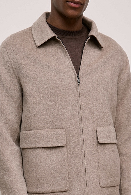 Double-Faced Zip Front Jacket