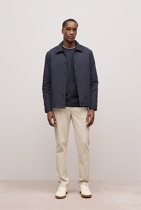 Mercerised Cotton Tipped Long Sleeve T-shirt