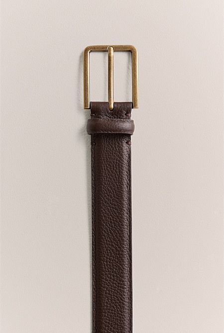Mica Grain-Leather Belt