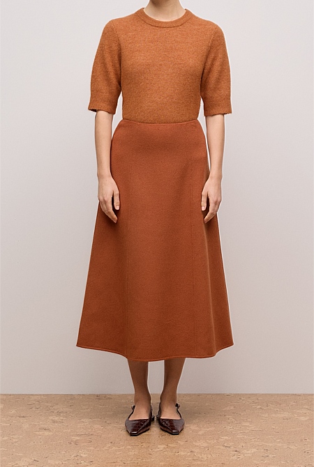 Double Faced Wool Skirt