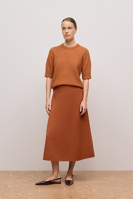 Double Faced Wool Skirt