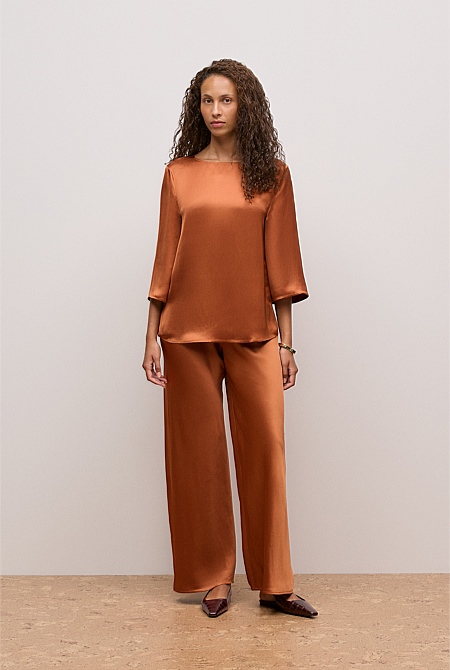 Satin Bias Cut Pant