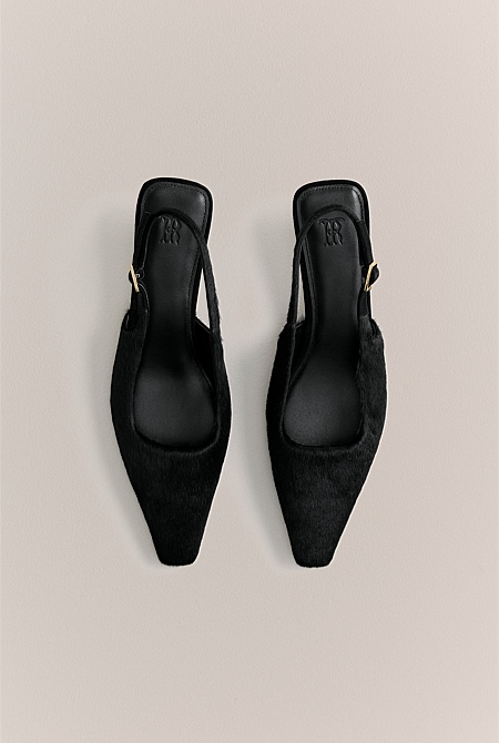 Solenne Pony Hair Kitten Heel