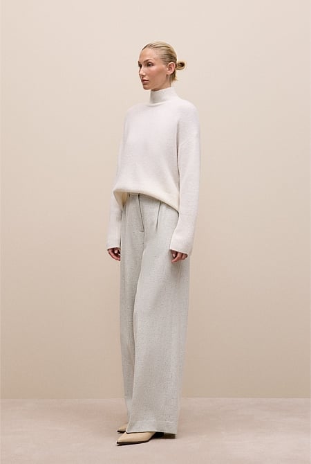 Alpaca Merino Blend Relaxed Mock Neck