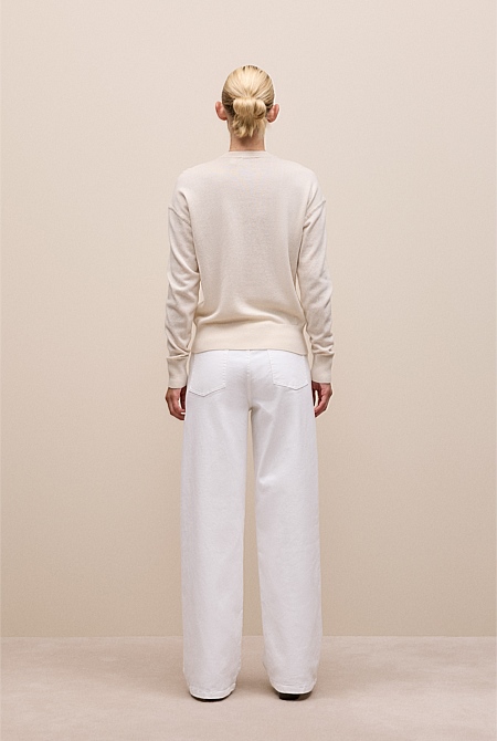 Merino Cashmere Forward Shoulder Seam Crew