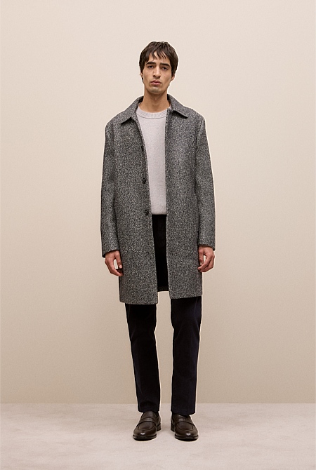 Italian Wool Blend Longline Coat