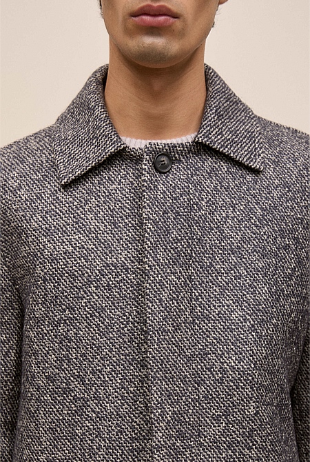 Italian Wool Blend Longline Coat