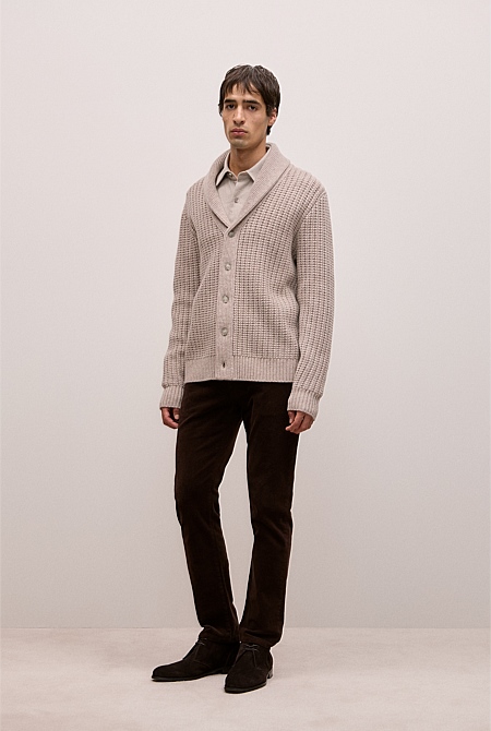 Merino Textured Shawl Cardigan