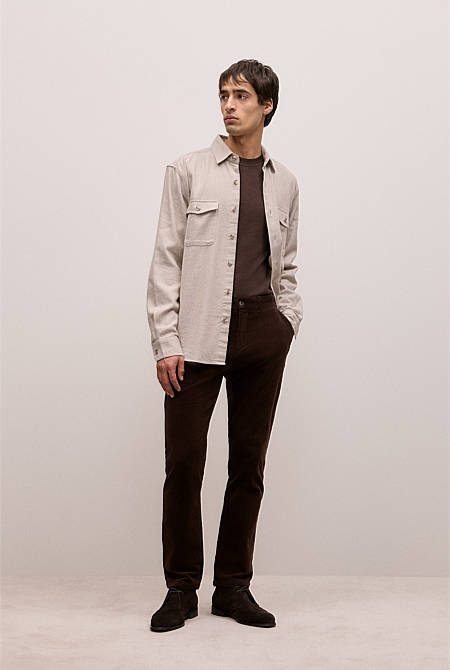 Brushed Herringbone Overshirt