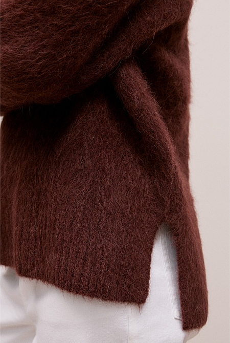Brushed Alpaca Relaxed V Knit