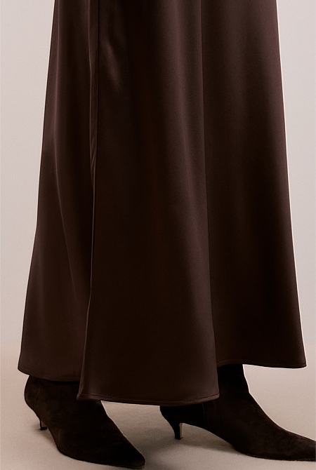 Satin Bias Cut Maxi Skirt