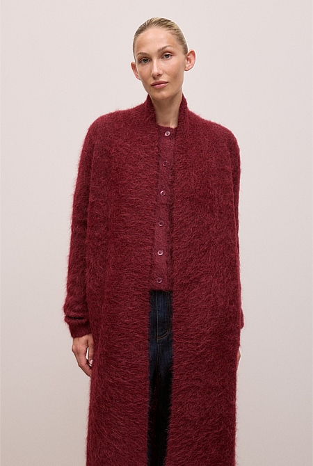 Brushed Alpaca Longline Cardigan