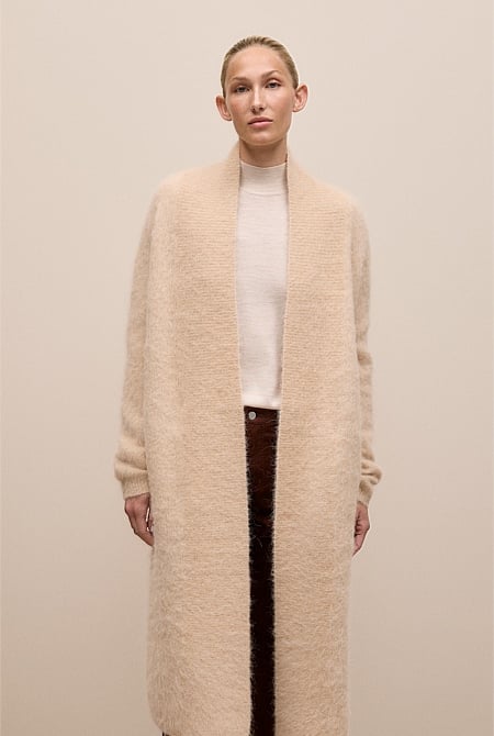 Brushed Alpaca Longline Cardigan