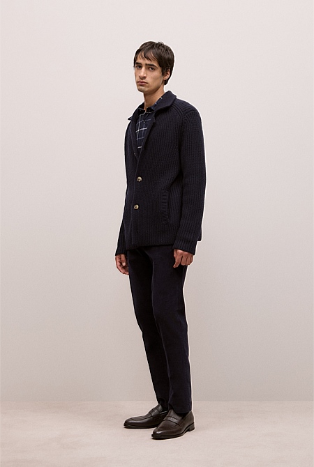 Merino Lapel Cardigan