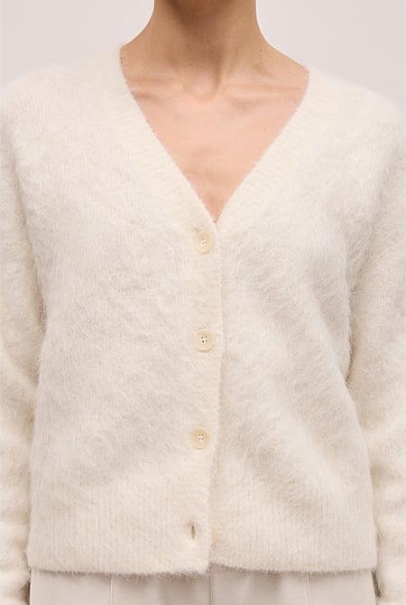 Brushed Alpaca Cardigan