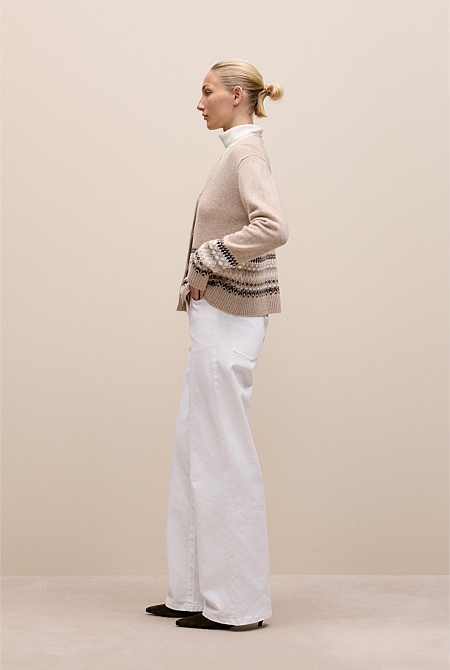 Merino Cashmere Fair Isle Cardigan