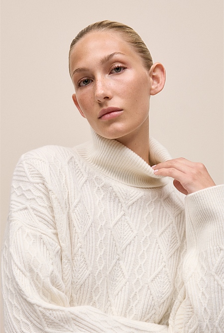 Merino Cable Rollneck