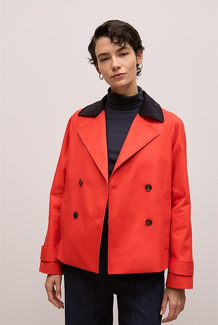 Corduroy Collar Short Trench Corduroy Collar Short Trench